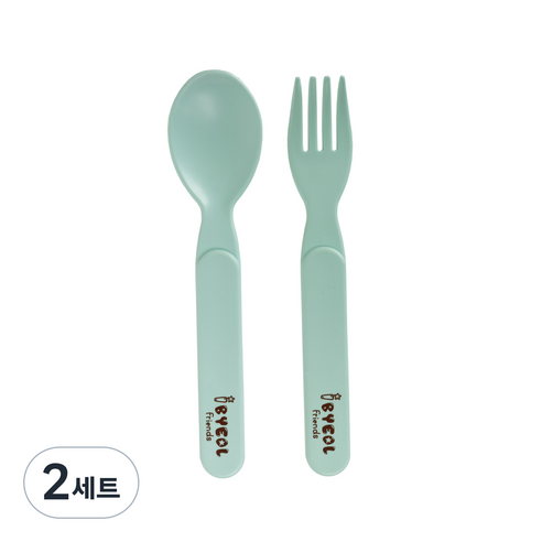 아이별프렌즈 옥수수 베이비 유아스푼포크세트, 민트, 스푼 + 포크, 2세트