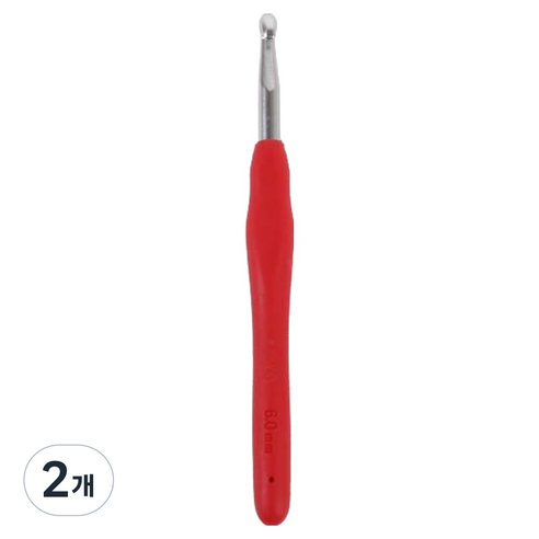 앵콜스 라바라바 실리콘 코바늘 모사용 10/0호 6mm, 2개, 진핑크