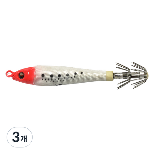 오아시 이카메탈 EZ 오모리 미끼, 2 레드 헤드, 75g, 3개