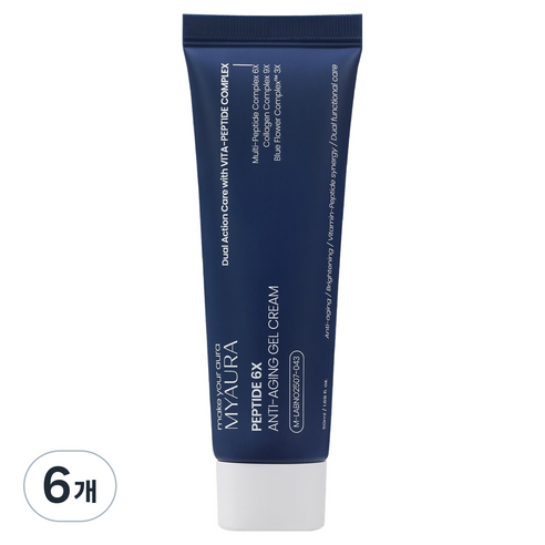 미아우라 펩타이드 6X 안티에이징 젤 크림, 50ml, 6개