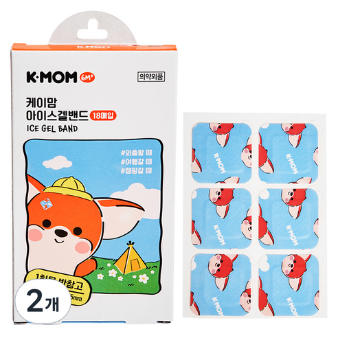 케이맘 유아용 아이스겔 반창고 18p, 24g, 2개