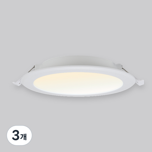 KDT LED 욕실 화장실 다운라이트 20W 150mm, 화이트 + 주백색, 3개