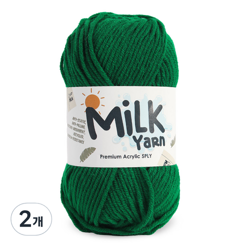 니뜨 밀크얀 뜨개실 50g, 71그린, 2개