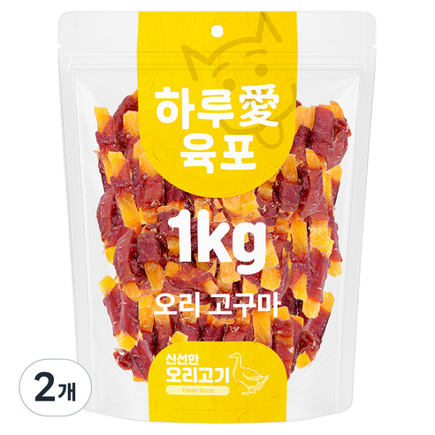 하루애 강아지 육포, 1kg, 2개, 오리고구마
