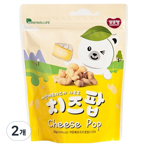 또또맘 유아용 콘스낵 치즈팝, 치즈맛, 25g, 2개