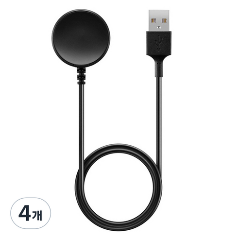 루아러블 갤럭시워치 충전기 케이블 무선 충전 충전독 USB-A타입, 블랙, 4개