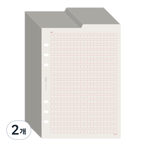 플레픽 6공 양면 인덱스 리필속지 원고지, 30매, 2개