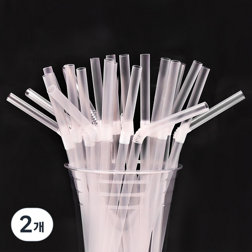 보니팩 자바라 투명 스트로우 벌크 7 x 250 mm, 500개입, 2개