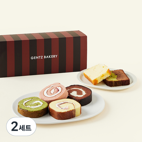 겐츠베이커리 롤 파운드 케이크 피스 9종 세트 480g + 쇼핑백 1세트