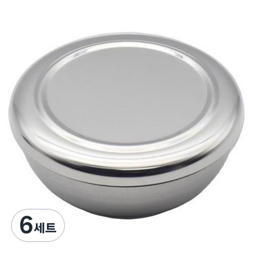 리빙 1인용 합식기 + 뚜껑 세트, 실버, 6세트