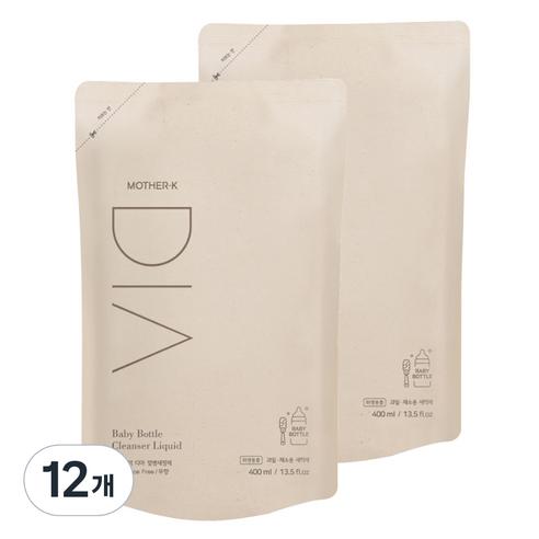 마더케이 유아용 디아 젖병세정제 리필형, 400ml, 12개