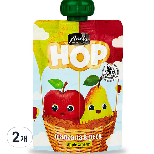아넬라 HOP 과일 퓨레, 100g, 2개, 혼합맛(사과/사과배)