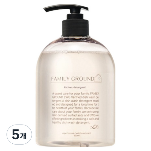 패밀리그라운드 맨손설거지 1종 젖병 주방세제, 5개, 500ml