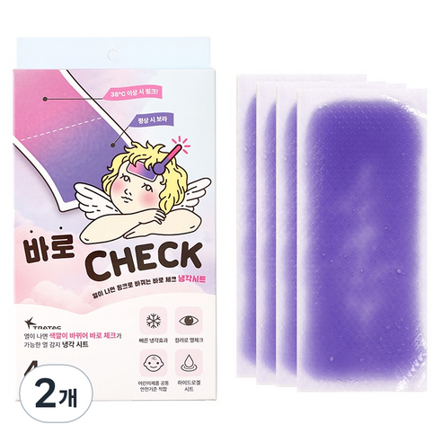 트라택 바로 CHECK 쿨링 냉각시트, 2개, 4개입