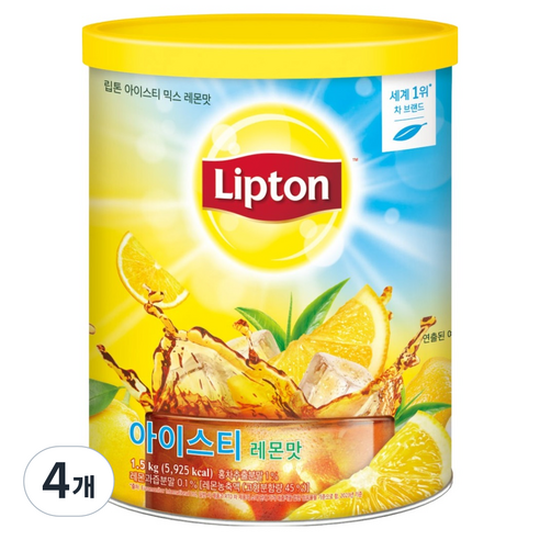 립톤 아이스티 믹스 분말 레몬맛, 1.5kg, 1개입, 4개
