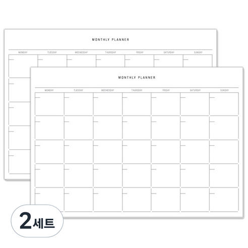 데얼스 A5 먼슬리 스케줄러 20매 x 2p, 혼합색상, 2세트