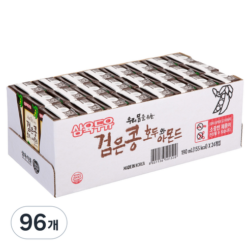 삼육두유 검은콩 호두와 아몬드, 190ml, 96개