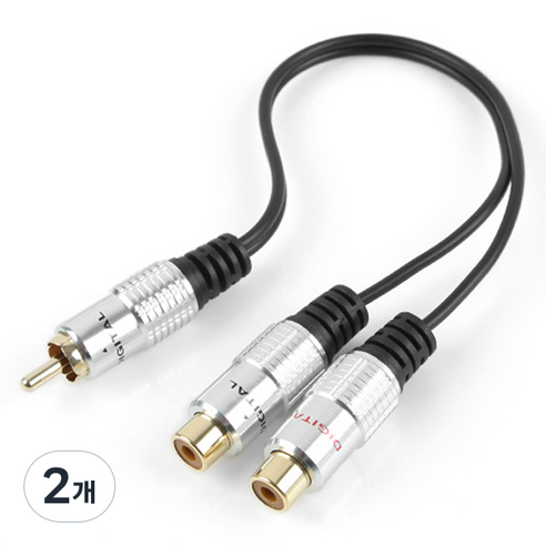 컴스 RCA Y형 2선 2RCA Fx2 M 케이블, NT842, 2개