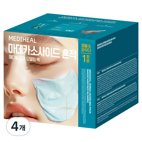 메디힐 마데카소사이드 흔적 더마 모델링 팩, 4세트, 1개입
