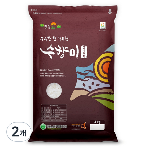 수향미 골든퀸 3호 백미 특등급, 4kg, 2개