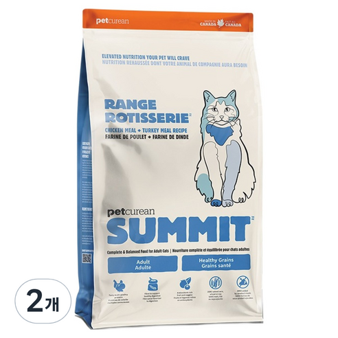펫큐리안 어른 고양이 써밋 레인지 로티세리 레시피 건식사료, 1.36kg, 2개, 닭+칠면조