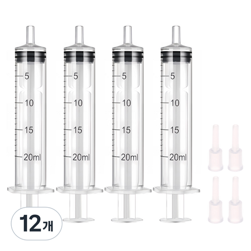 다온셀렉트 무한잉크 충전 석션팁 포함 석션주사기 20ml, 혼합색상, 12개