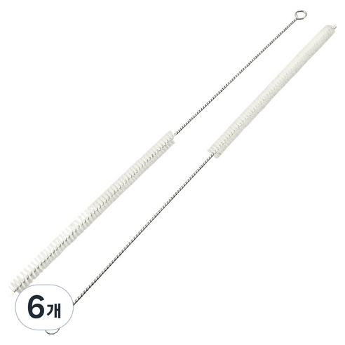 모나홈 텀블러 전용 롱스텐304 긴빨대 세척솔 35cm, 화이트, 6개