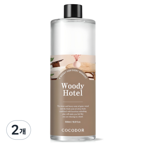 코코도르 대용량 디퓨저 리필, 우디호텔, 500ml, 2개