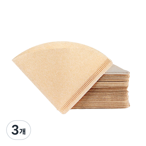 칼딘 V형 드립 커피 필터 여과지 브라운 V02 2~4인용, 3개, 50개입