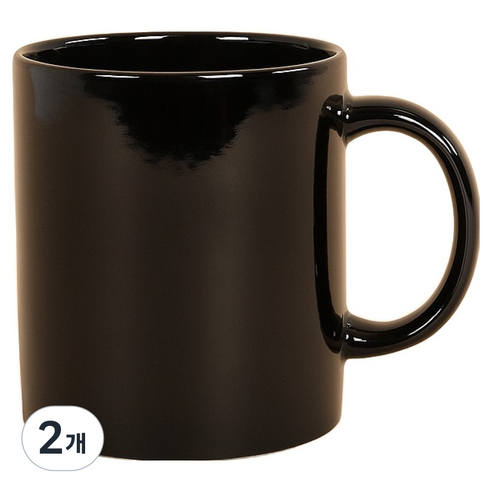 해피정 심플 머그 420ml, 2개, 블랙