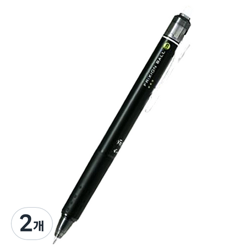 프릭션 노크식 중성펜 0.5mm, black, 2개