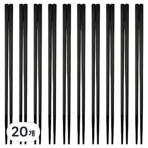 리빙메이트 온더키친 국산 업소용 사각 젓가락 240mm, 블랙, 20개, 젓가락 10p
