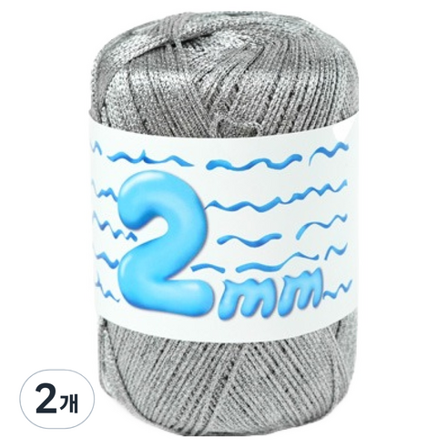 앵콜스 뜨개실 2mm, 102 메탈 실버, 2개