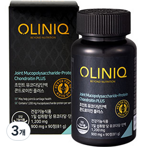 올리닉 조인트 뮤코다당단백 콘드로이친 플러스 81g, 90정, 3개