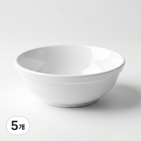 리빙메이트 단체급식 표준형 PC 식판국그릇 14 x 5.3 cm, 화이트, 5개