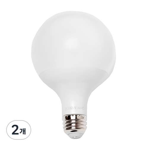 번개표 LED 볼전구 12W, 주광색, 2개
