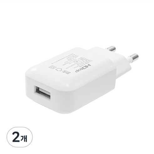 에이치디탑 USB 1포트 저전압 DC 5V 2A 저전력 저속충전 어댑터 HT-5V02, 혼합색상, 2개