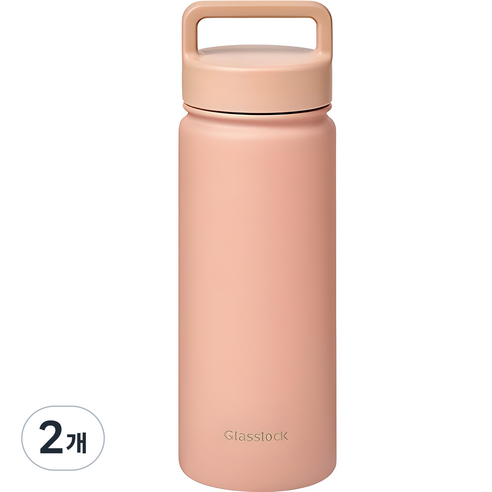 글라스락 스포티 핸들 텀블러, 핑크, 500ml, 2개