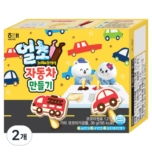 해태제과 얼초 자동차만들기 36g, 2개