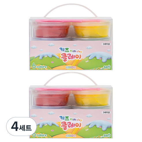 키즈 클레이 6종 세트, 혼합색상, 10g, 4세트