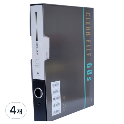 문화산업 문화 듀플렉스 클리어 파일 60p, 흑색(F524-71), 4개