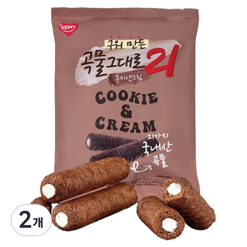 곡물그대로21 개미 크리스피롤 쿠키앤크림, 150g, 2개