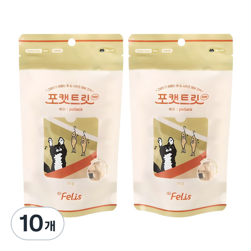 닥터펠리스 포캣트릿 고양이 간식, 북어, 25g, 10개
