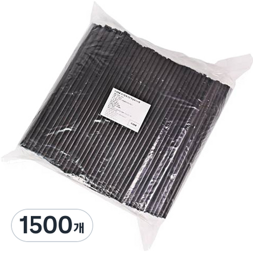 대성산업 자바라 음료 빨대 검정 7 x 210 mm, 1개입, 1500개