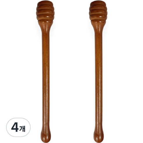 옻칠 나무 꿀뜨개, 내츄럴, 4개