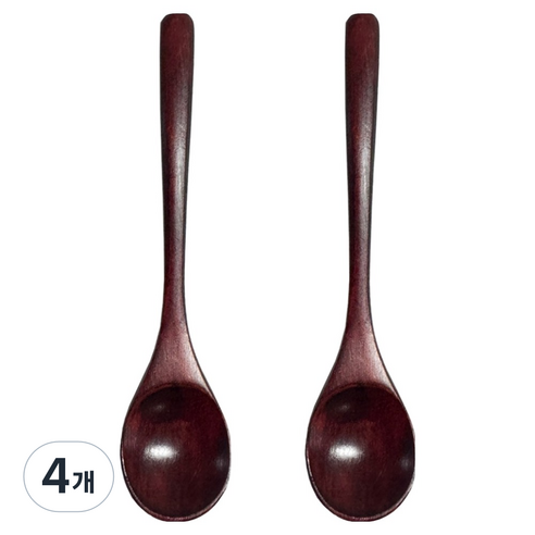 원목 과일 화채스푼, 옻칠, 4개