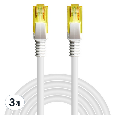 넥스트유 케스오 UTP CAT 6 기가 랜케이블, 7m, 3개, 화이트
