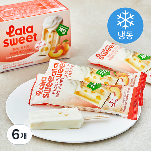 라라스윗 저당 복숭아 생요거트바 (냉동) 6개입 × 70ml × 3개