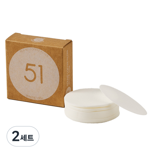 빈플러스 라운드 커피필터 화이트 51mm, 100개, 2세트