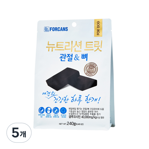 포켄스 강아지 뉴트리션 트릿 영양제, 240g, 5개, 뼈/관절강화